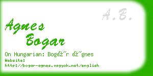 agnes bogar business card